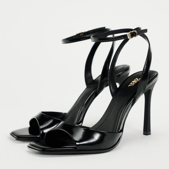 ZARA PATENT LEATHER SANDALS - Picture 2 of 5